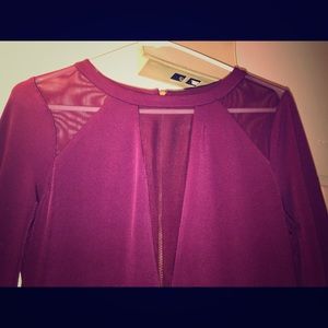 Burgundy body con dress from express